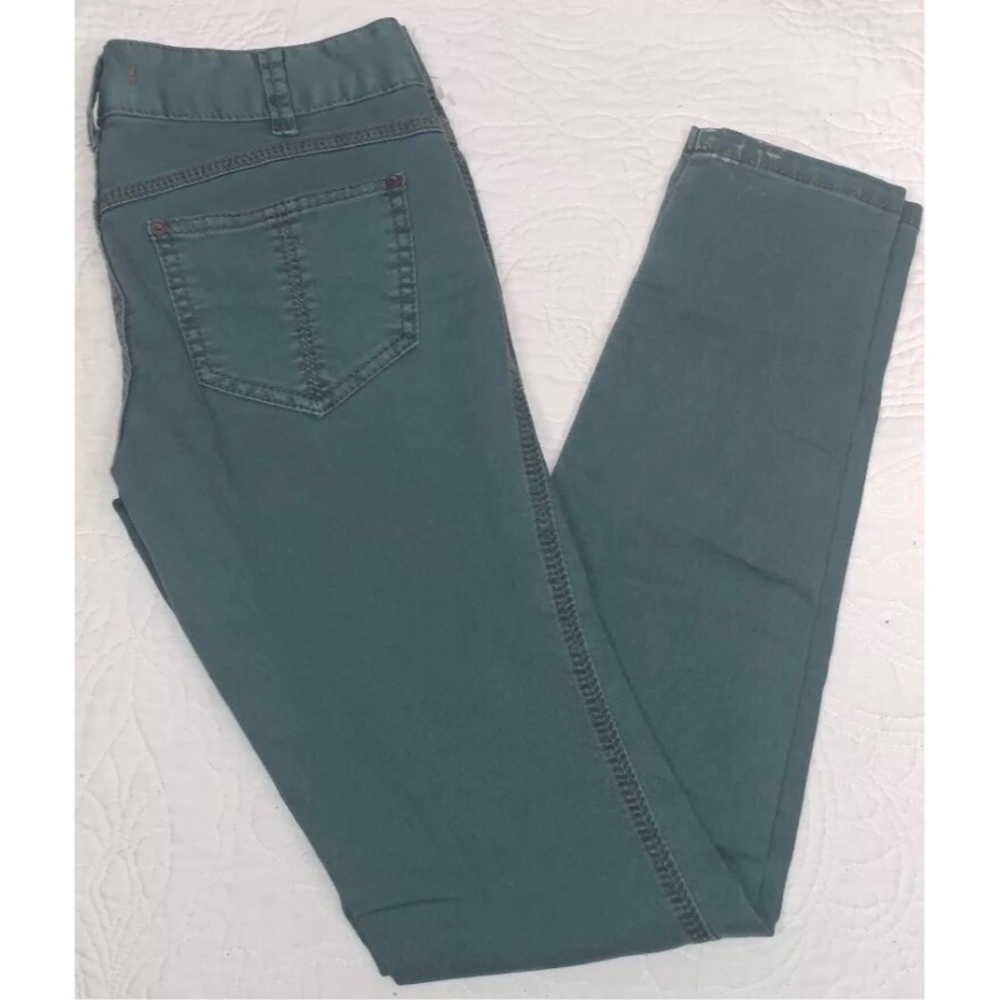 Free People Green Stretchy Skinny Jeans Sz 26